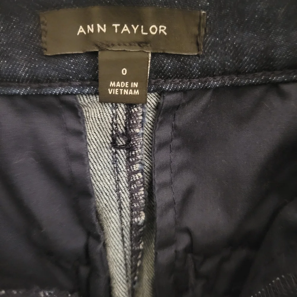 Denim High Rise Trouser with Flare Leg, Ann Taylor Sz 0 - Picture 6 of 10